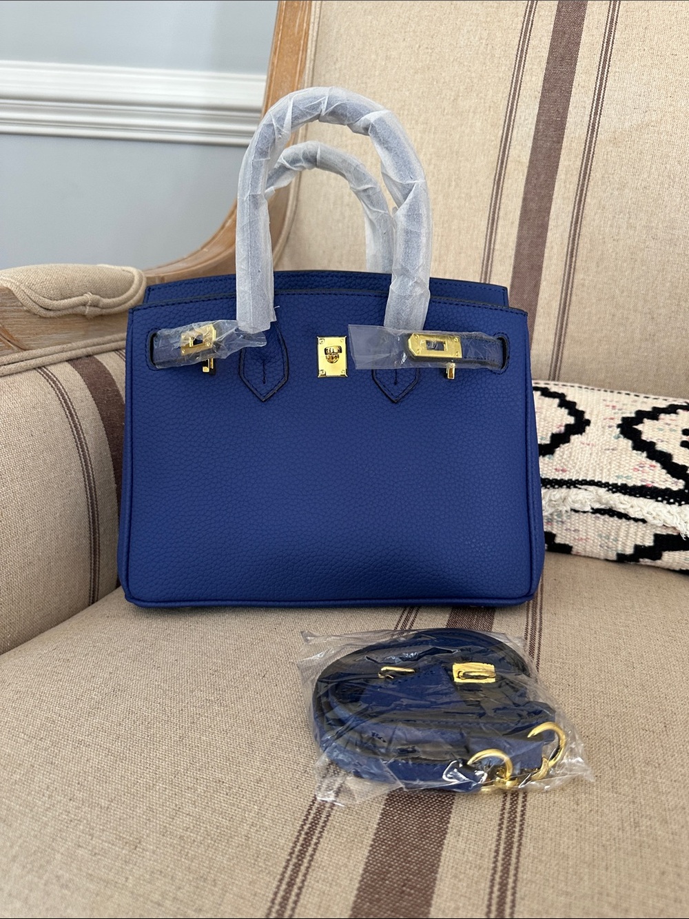 Classic Blue Women's Top-Handle Satchel